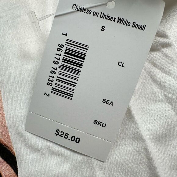 NWT Unisex White Short Sleeve Clueless Graphic Tee Shirt - Size Small - Picture 3 of 6